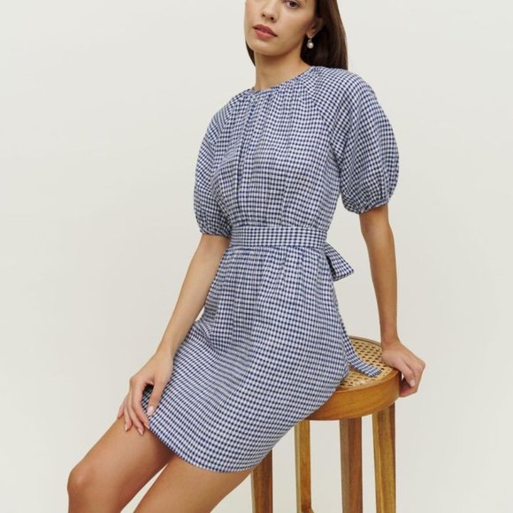 Reformation Irwin open-back linen mini dress - Picture 2 of 5